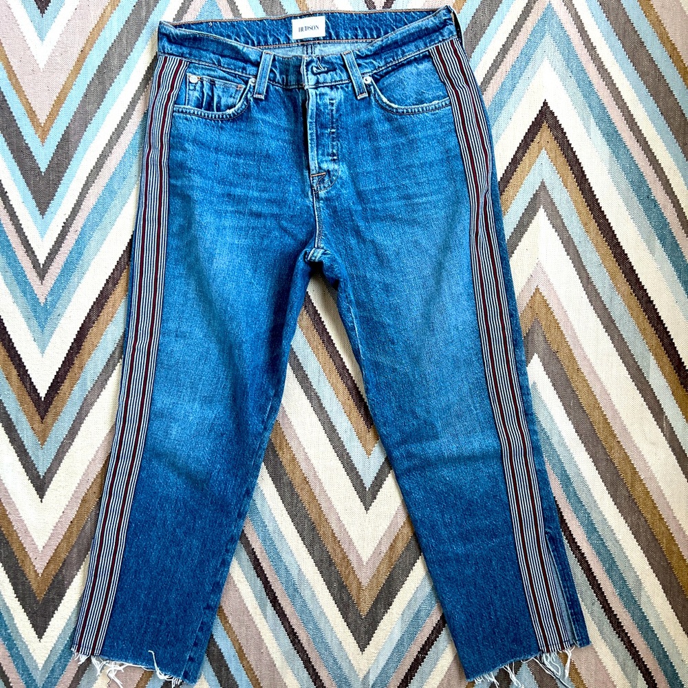 Hudson cropped jeans with side stripe detail